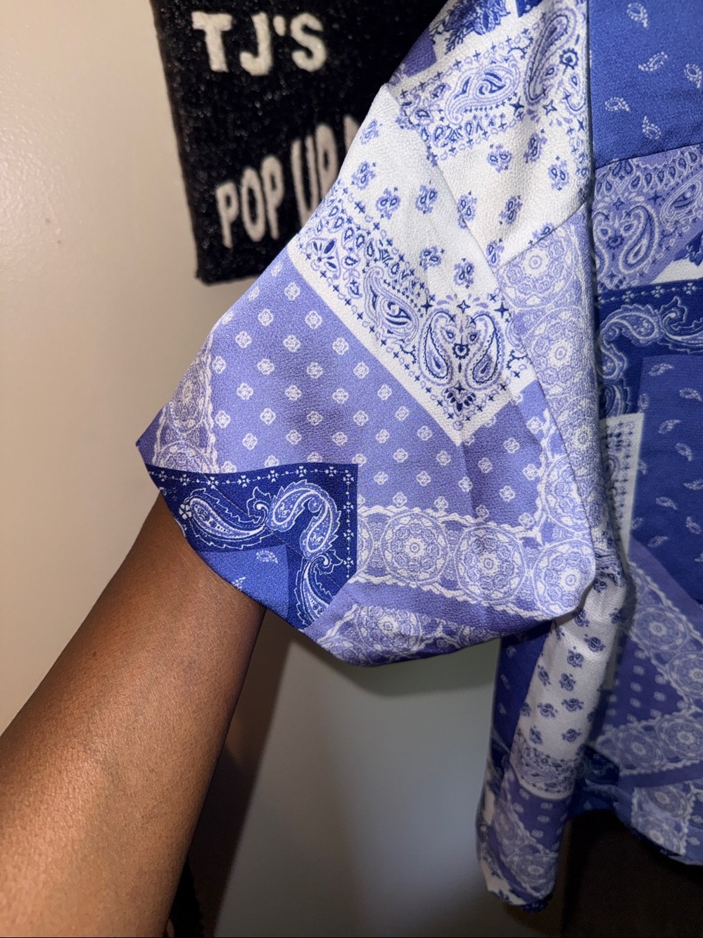 Pleione Blue Bandana Patchwork Shirt - Picture 5 of 5